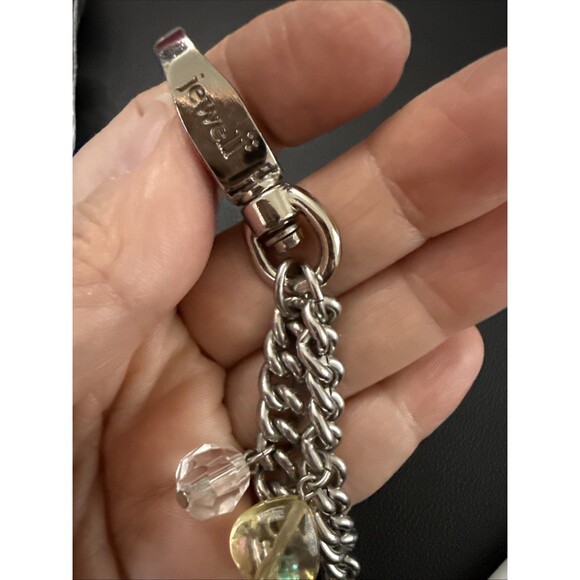 Jewell Thirty One Key Chain with Charms 8" Lobster Clasp Silver Tone Metal - Picture 2 of 3